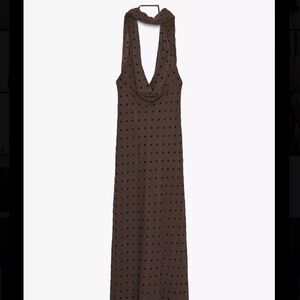 Zara Polka Dot Scarf Maxi Dress